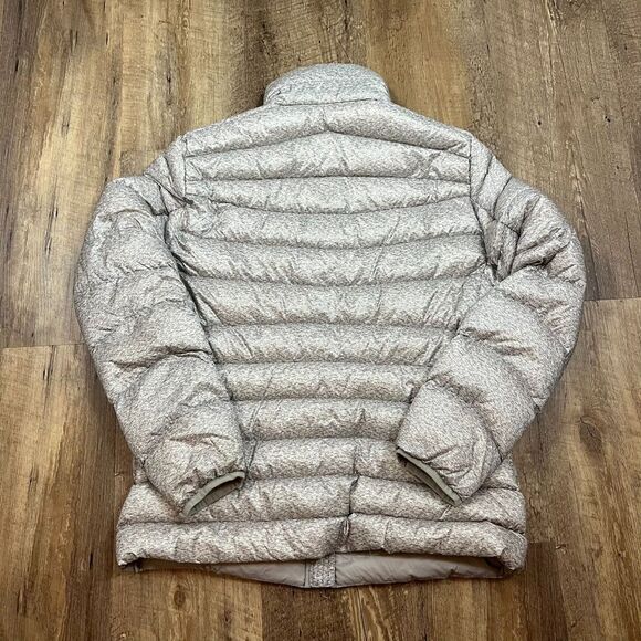 Lands' End Packable Down Puffer Jacket Heathered Brown Mock Neck Women's S - Picture 8 of 11